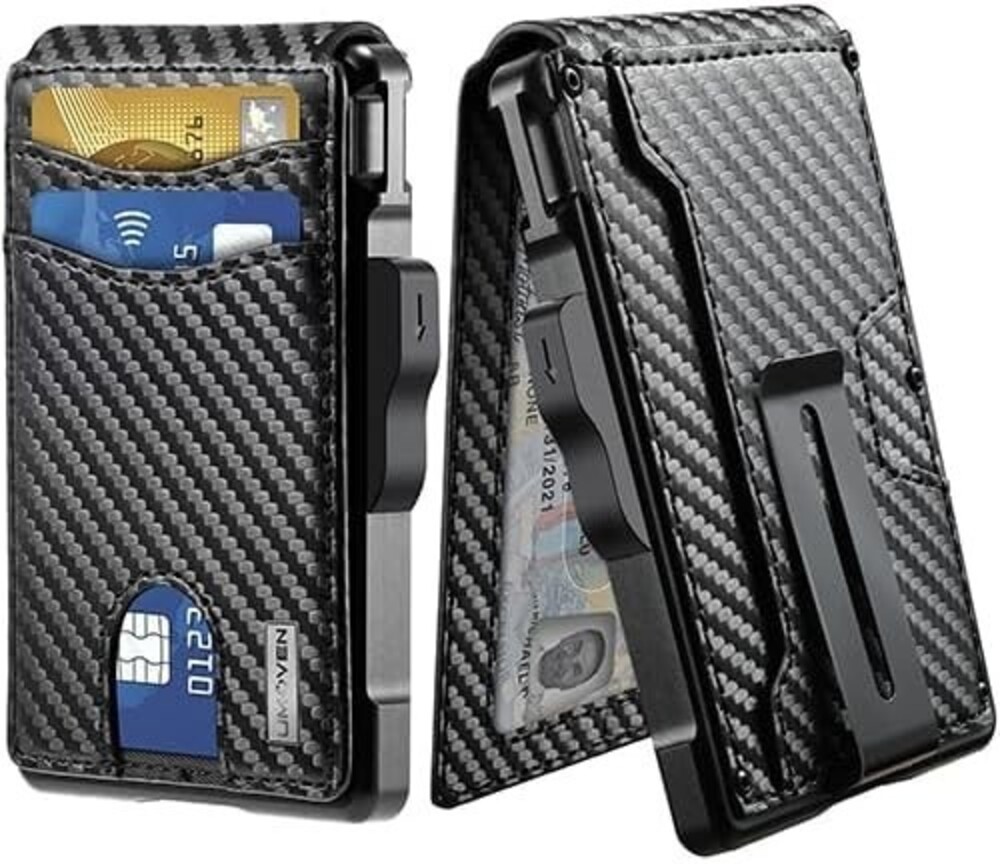Umoven Wallet for Men - with Money Clip Slim Leather Slots Credit Card Holder RF